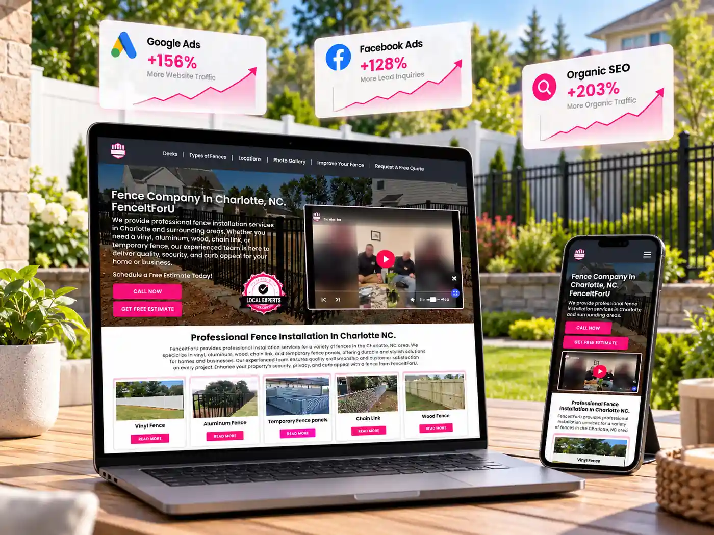 FenceItForU digital marketing showcase