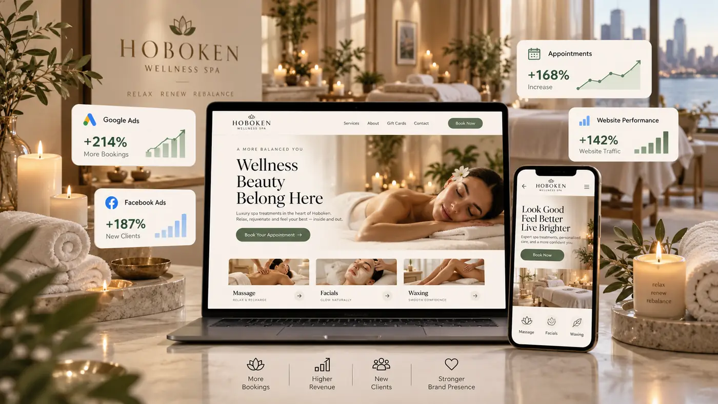 Hoboken Wellness Spa digital marketing analytics showcase