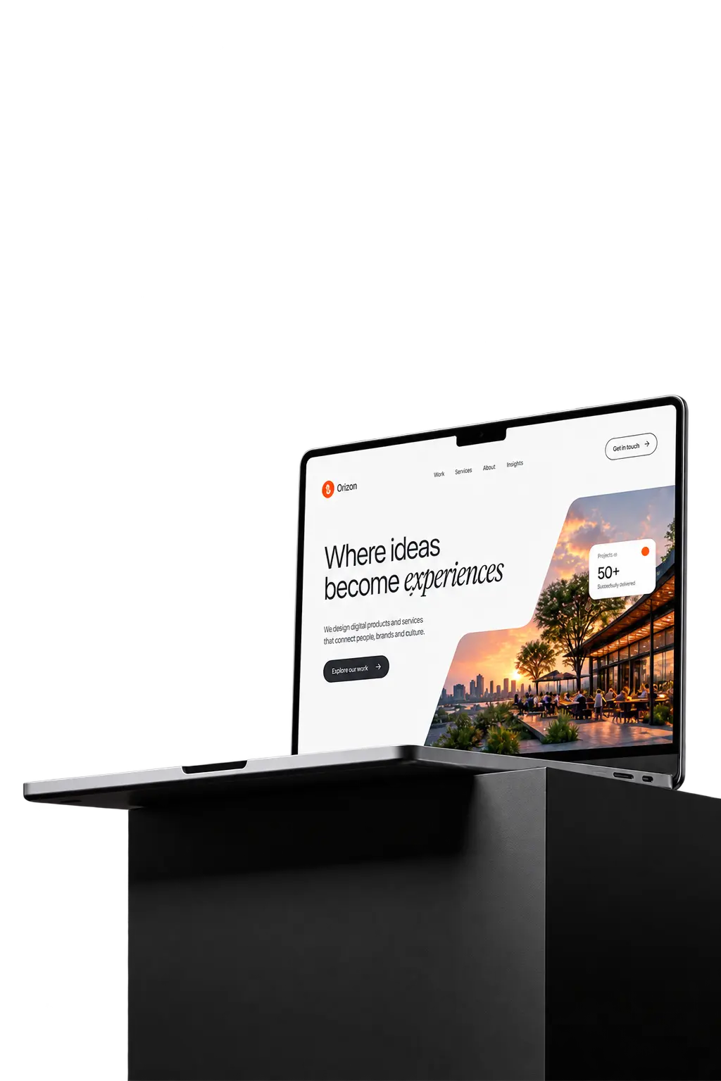 Website design displayed on a modern laptop